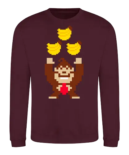 Tribananas - banana, donkey, king, rock, monkey, ape - Sweatshirt
