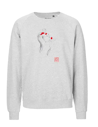 2 koi - koi, carp, sumie, japan, fish - Fairtrade Sweatshirt