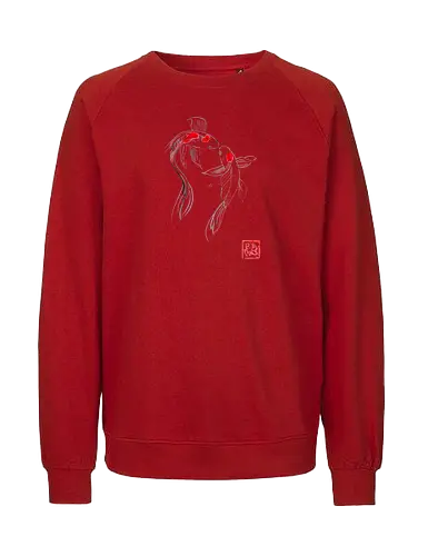 2 koi - koi, carp, sumie, japan, fish - Fairtrade Sweatshirt