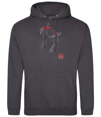 2 koi - koi, carp, sumie, japan, fish - Standard Hoodie