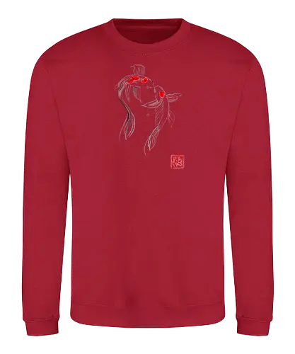 2 koi - koi, carp, sumie, japan, fish - Sweatshirt