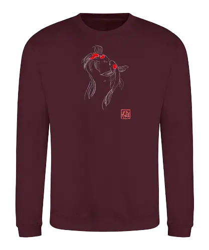 2 koi - koi, carp, sumie, japan, fish - Sweatshirt