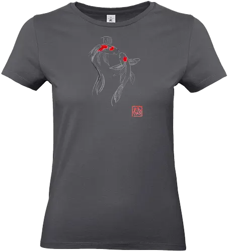 2 koi - koi, carp, sumie, japan, fish - Standard T-Shirt (Frauen)