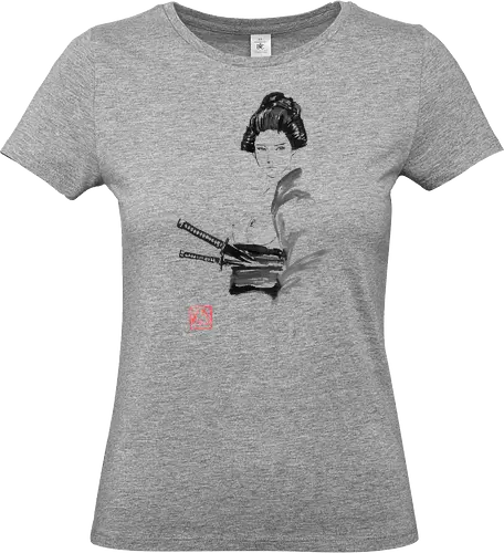 geisha samurai - geisha, samurai, nude, sumie, japan - Standard T-Shirt (Frauen)