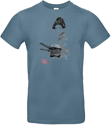 geisha samurai - geisha, samurai, nude, sumie, japan - Standard T-Shirt