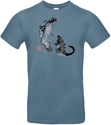 geisha and little monster - geisha, monster, sumie, japan - Standard T-Shirt