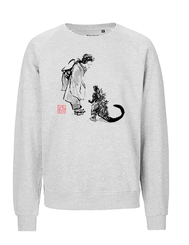 geisha and little monster - geisha, monster, sumie, japan - Fairtrade Sweatshirt