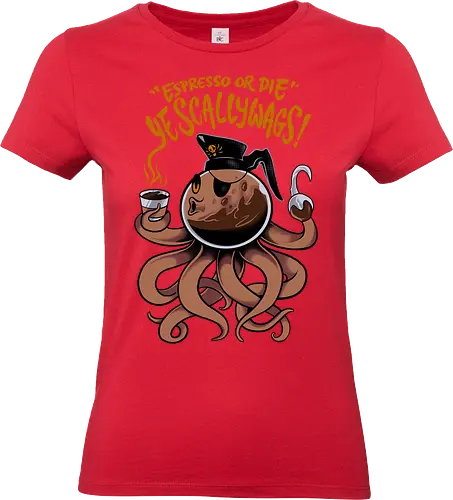 octobrew - coffee, caffeine, cool, latte, cafe, insomnia, drink, happy, ufo, alien, scifi, fantasy, horror, halloween, sleep, insomnia, pirates - Standard T-Shirt (Frauen)