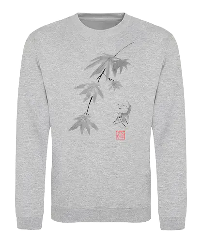maple jizo - jizo, maple, tree, sumie, japan - Sweatshirt