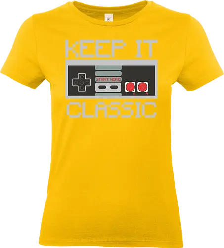 KEEP IT CLASSIC - retro, gaming, controller, vintage, nostalgia, pixelated, design, classic, monochrome, text - Standard T-Shirt (Frauen)