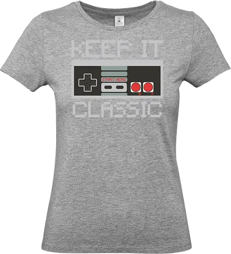 KEEP IT CLASSIC - retro, gaming, controller, vintage, nostalgia, pixelated, design, classic, monochrome, text - Standard T-Shirt (Frauen)