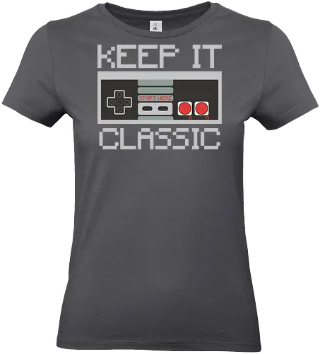 KEEP IT CLASSIC - retro, gaming, controller, vintage, nostalgia, pixelated, design, classic, monochrome, text - Standard T-Shirt (Frauen)