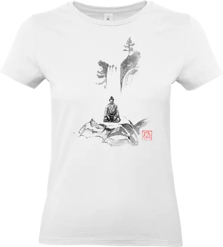 meditation - samurai, fall, sumie, japan - Standard T-Shirt (Frauen)