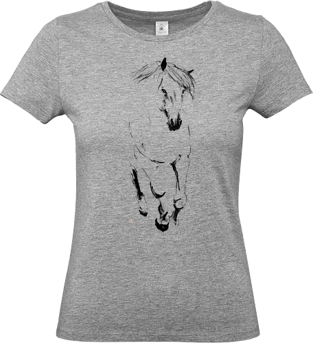 running horse - horse, sumie, japan - Standard T-Shirt (Frauen)
