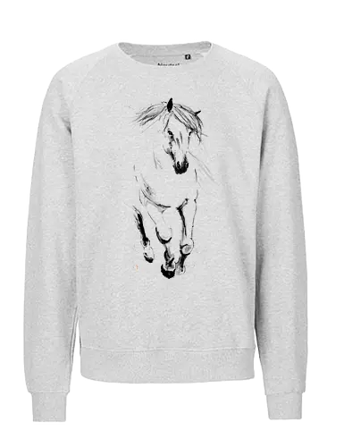 running horse - horse, sumie, japan - Fairtrade Sweatshirt