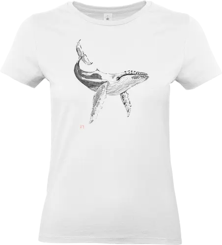 whale - whale, japan, sumie - Standard T-Shirt (Frauen)