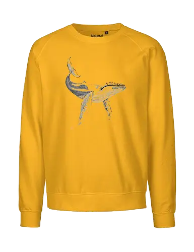 whale - whale, japan, sumie - Fairtrade Sweatshirt