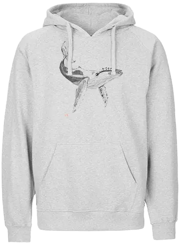 whale - whale, japan, sumie - Fairtrade Hoodie