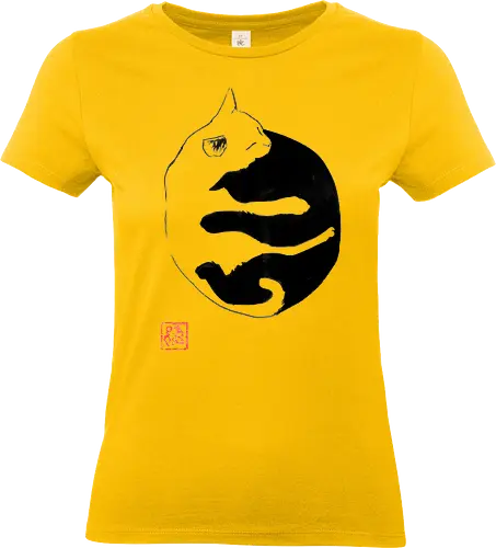 ying yang cat - sumie, japan, cat, ying yang - Standard T-Shirt (Frauen)