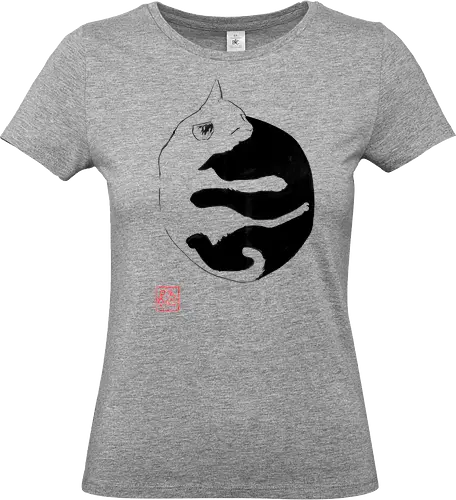 ying yang cat - sumie, japan, cat, ying yang - Standard T-Shirt (Frauen)