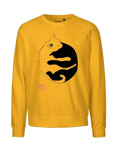 ying yang cat - sumie, japan, cat, ying yang - Fairtrade Sweatshirt