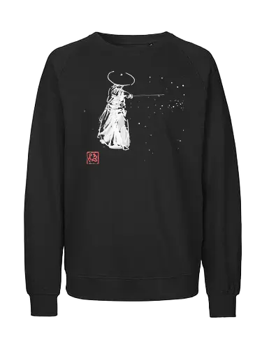 zan white - zan, sumie, japan, samurai - Fairtrade Sweatshirt