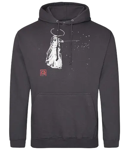 zan white - zan, sumie, japan, samurai - Standard Hoodie