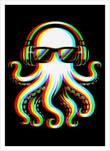 Disco Octopus Musik RGB