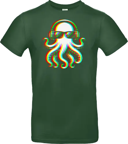 Disco Octopus Musik RGB - Ästhetik, Cool, Cooler Sommer, Disco, Lustig, Lustiges T-Shirt, Illustration, Musik, Oktopus, RGB, RGB-Glitch, RGB-Split, Sommer, Sommerstimmung, lm2kone - Standard T-Shirt