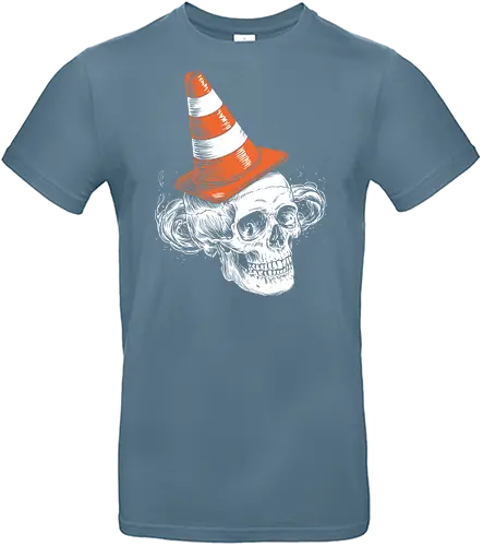 Skull clown - skull, clown, traffic cone, humor, macabre, quirky, surreal, contrast, illustration - Standard T-Shirt