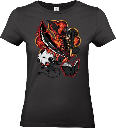 Hellfire Edge - Hellfire Edge, Magie, Fantasy, Abenteuer, Zauberer, Magier, Kampf, Zauberei, Drachen, Mittelalter, Helden, Freundschaft, Mut, Spannung, Action, Shonen, Dunkelheit, Licht, Magischer Kampf, Zaubersprüche, Schwertkampf, Ritter, Magische Welt, Magische Kräfte, Wachstum, Teamgeist, Ehrgeiz, Hoffnung, Schicksal, Geheimnis, Magic, Fantasy, Adventure, Wizard, Sorcery, Battle, Dragon, Medieval, Hero, Friendship, Courage, Action, Shonen, Darkness, Light, Spellcasting, Swordfight, Knight, Magical World, Powers, Growth, Team Spirit, Ambition, Hope, Destiny, Mystery - Standard T-Shirt (Frauen)