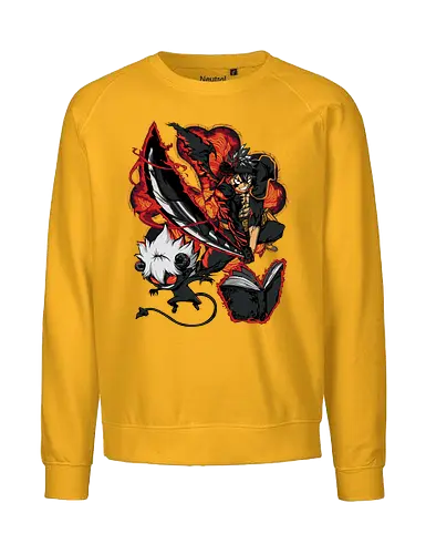 Hellfire Edge - Hellfire Edge, Magie, Fantasy, Abenteuer, Zauberer, Magier, Kampf, Zauberei, Drachen, Mittelalter, Helden, Freundschaft, Mut, Spannung, Action, Shonen, Dunkelheit, Licht, Magischer Kampf, Zaubersprüche, Schwertkampf, Ritter, Magische Welt, Magische Kräfte, Wachstum, Teamgeist, Ehrgeiz, Hoffnung, Schicksal, Geheimnis, Magic, Fantasy, Adventure, Wizard, Sorcery, Battle, Dragon, Medieval, Hero, Friendship, Courage, Action, Shonen, Darkness, Light, Spellcasting, Swordfight, Knight, Magical World, Powers, Growth, Team Spirit, Ambition, Hope, Destiny, Mystery - Fairtrade Sweatshirt