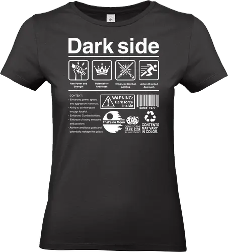 Dark side label - stars, galaxy, space, sci fi, science fiction movies, retro, label, dark side, laser saber, moon - Standard T-Shirt (Frauen)