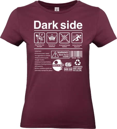 Dark side label - stars, galaxy, space, sci fi, science fiction movies, retro, label, dark side, laser saber, moon - Standard T-Shirt (Frauen)