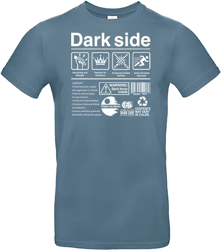 Dark side label - stars, galaxy, space, sci fi, science fiction movies, retro, label, dark side, laser saber, moon - Standard T-Shirt