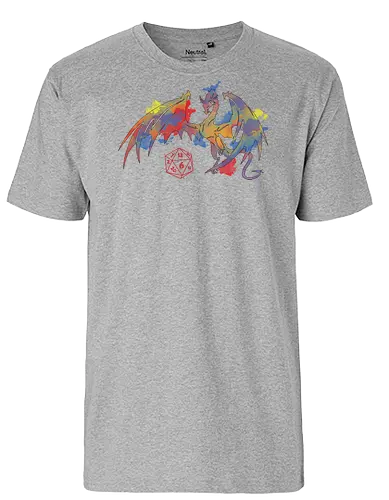 Dragon plays with D20 - Fairtrade T-Shirt