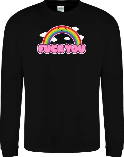 FCKU - rainbow, cute, funny, happy, existential, dread, crisis, gift - Sweatshirt