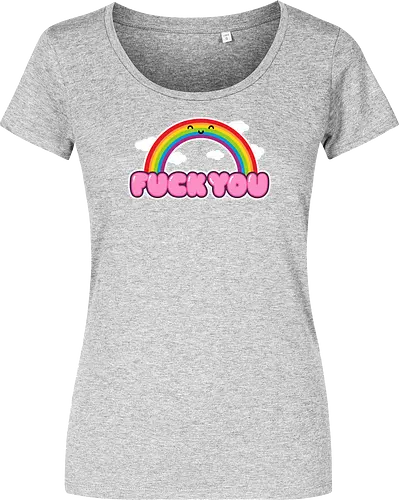 FCKU - rainbow, cute, funny, happy, existential, dread, crisis, gift - Damen T-Shirt