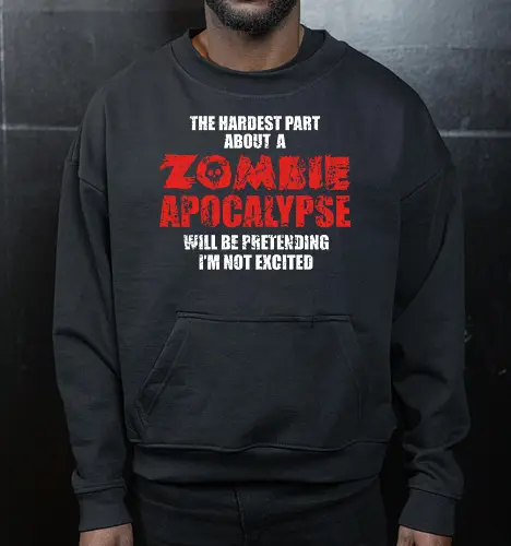 Zombie Apocalypse - zombie, fun, apocalypse, retro, hell, nuclear - Cropped Sweatshirt