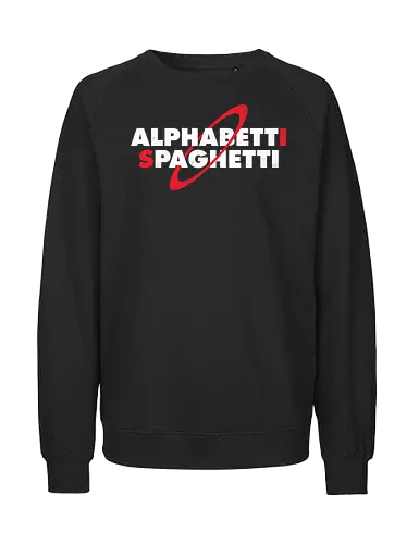 Red Dwarf - Alphabetti Spagetti - rimmer, lister, dave, duke, iron balls, kryten, cat, holly, space, sci fi, sci fi, science fiction, scifi, british tv, comedy series, red dwarf, alphabetti spagetti, funny, jupiter mining corporation - Fairtrade Sweatshirt