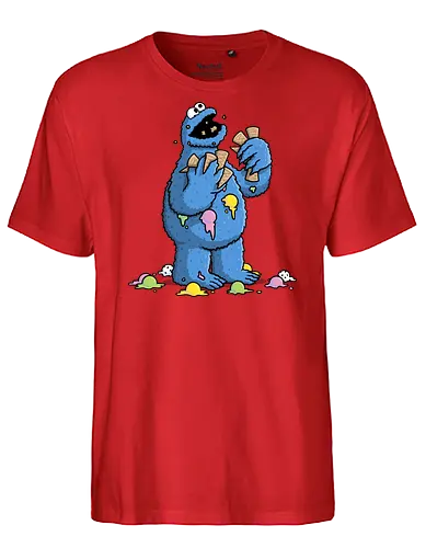 Cone Monster! - cookie, monster, sesame, street, ice-cream, summer, holidays, vacation, funny - Fairtrade T-Shirt