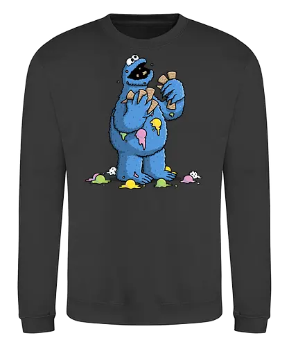 Cone Monster! - cookie, monster, sesame, street, ice-cream, summer, holidays, vacation, funny - Sweatshirt