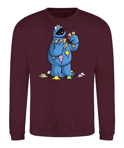 Cone Monster! - cookie, monster, sesame, street, ice-cream, summer, holidays, vacation, funny - Sweatshirt