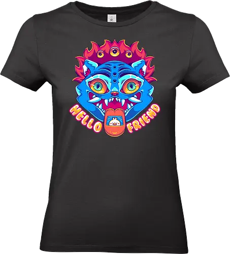HELLO FRIEND - kpop demon hunters, k pop, demon hunters, cute, kawaii, demon, demon tiger - Standard T-Shirt (Frauen)