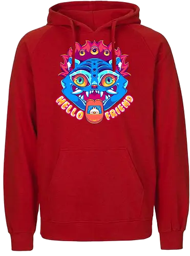 HELLO FRIEND - kpop demon hunters, k pop, demon hunters, cute, kawaii, demon, demon tiger - Fairtrade Hoodie