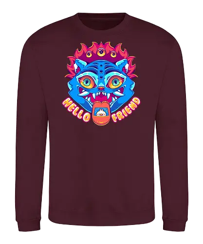 HELLO FRIEND - kpop demon hunters, k pop, demon hunters, cute, kawaii, demon, demon tiger - Sweatshirt