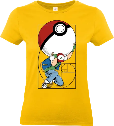 atlas ketchum  - anime, Pocket, monster, atlas, strong, tamer, trainer, ball, golden ratio - Standard T-Shirt (Frauen)