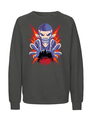 dare fighter  - anime, manga, powerrangers, supersentai, skull, skeleton, fighter, dragon, cool - Fairtrade Sweatshirt