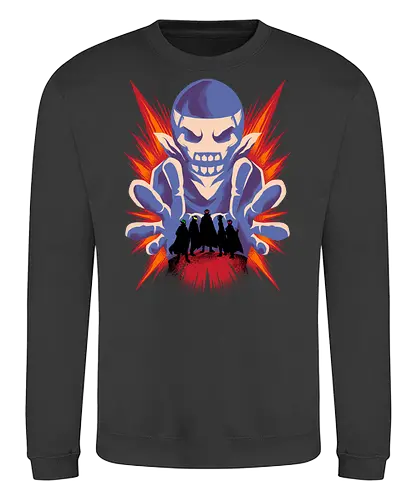 dare fighter  - anime, manga, powerrangers, supersentai, skull, skeleton, fighter, dragon, cool - Sweatshirt