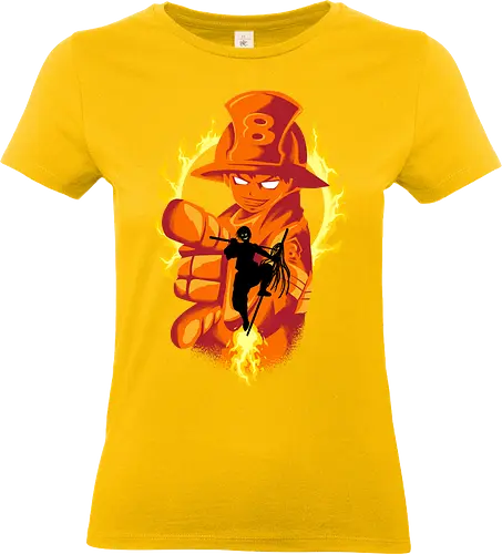 fire burst captain  - anime, manga, fireforce, captain, brigade8, shinrakusakabe, flame, fire, attack, witch - Standard T-Shirt (Frauen)
